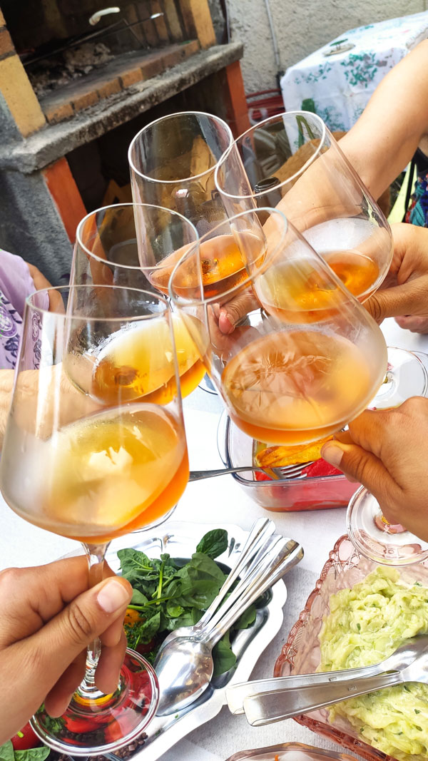 dégustation vin orange avec le glouglou truck