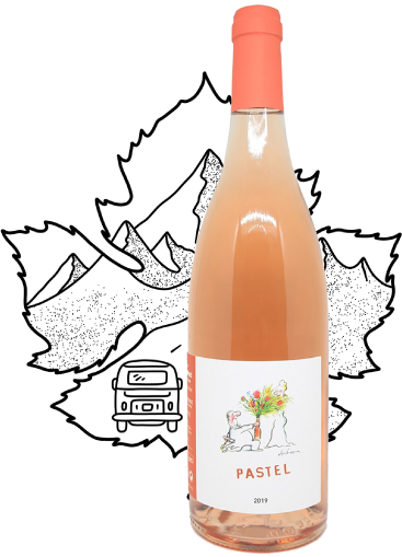 Pastel, pierre Micheland, vin rosé